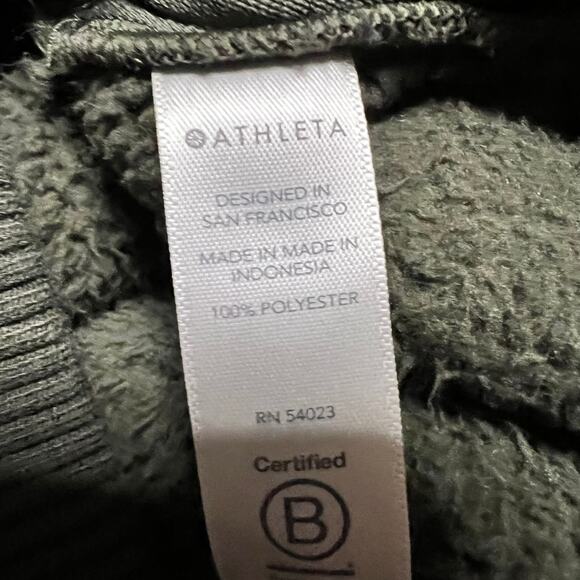 Athleta Talus Sherpa Sweatshirt Womens XS Half Zip Fuzzy Pullover Mock Neck - Picture 8 of 8